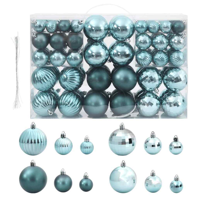 Boules de Noël 100 pcs vert Ø3 4 6 cm