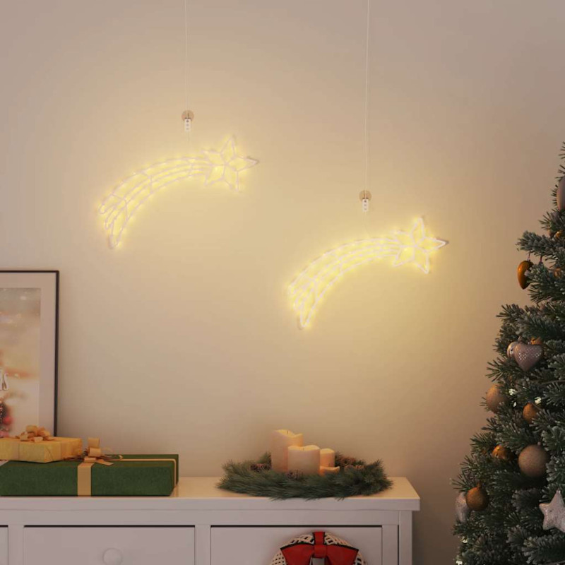 Lumières de Noël silhouette d étoile filante 2 pcs 50 LED