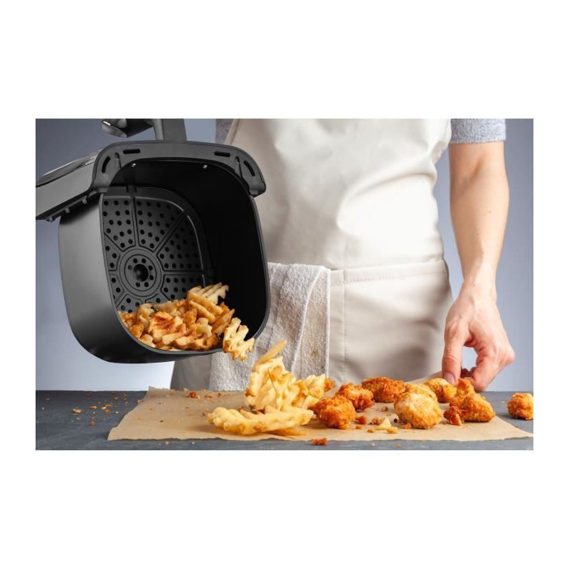 Friteuse sans huile – ARTHUR MARTIN - Airfryer 5 L- 1400 W - Ecran tactile - 7 pré-réglages de cuisson - Noir