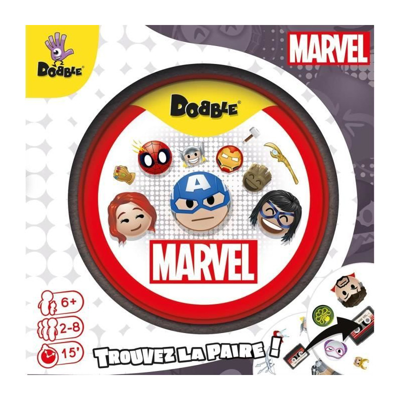 Jeu d'ambiance - ASMODEE - Dobble : Marvel Emoji (Eco Sleeve) - 6 ans - Extérieur - Mixte