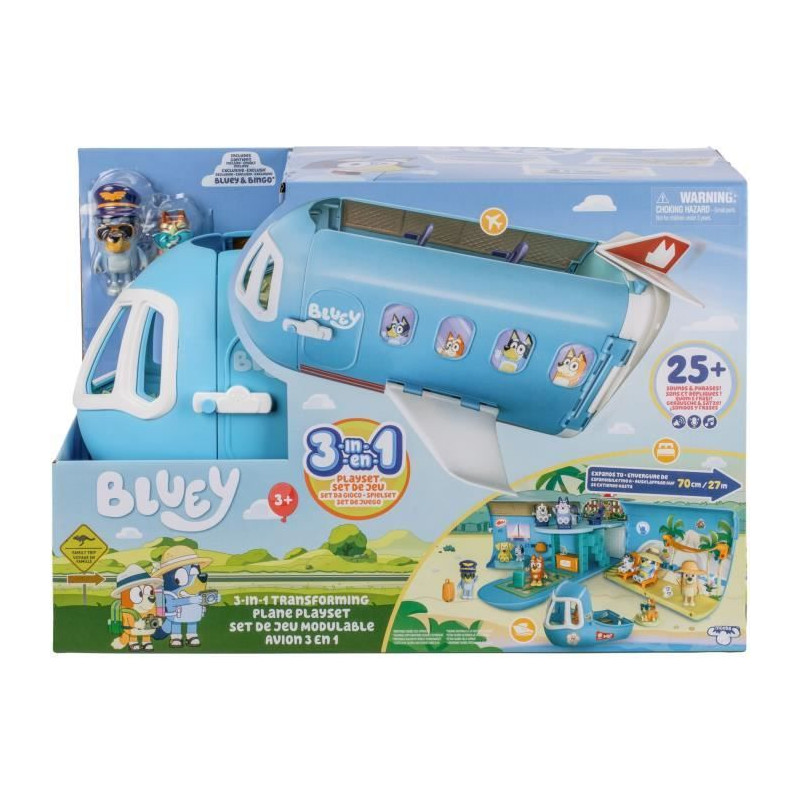 Avion de Bluey - BLUEY - Set de jeu transformable avec figurines et accessoires