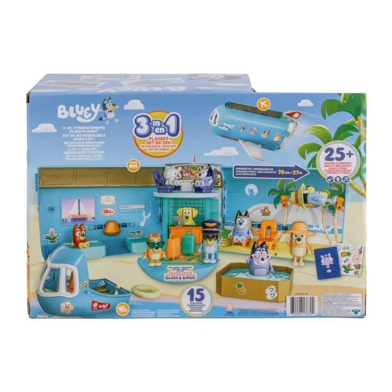 Avion de Bluey - BLUEY - Set de jeu transformable avec figurines et accessoires