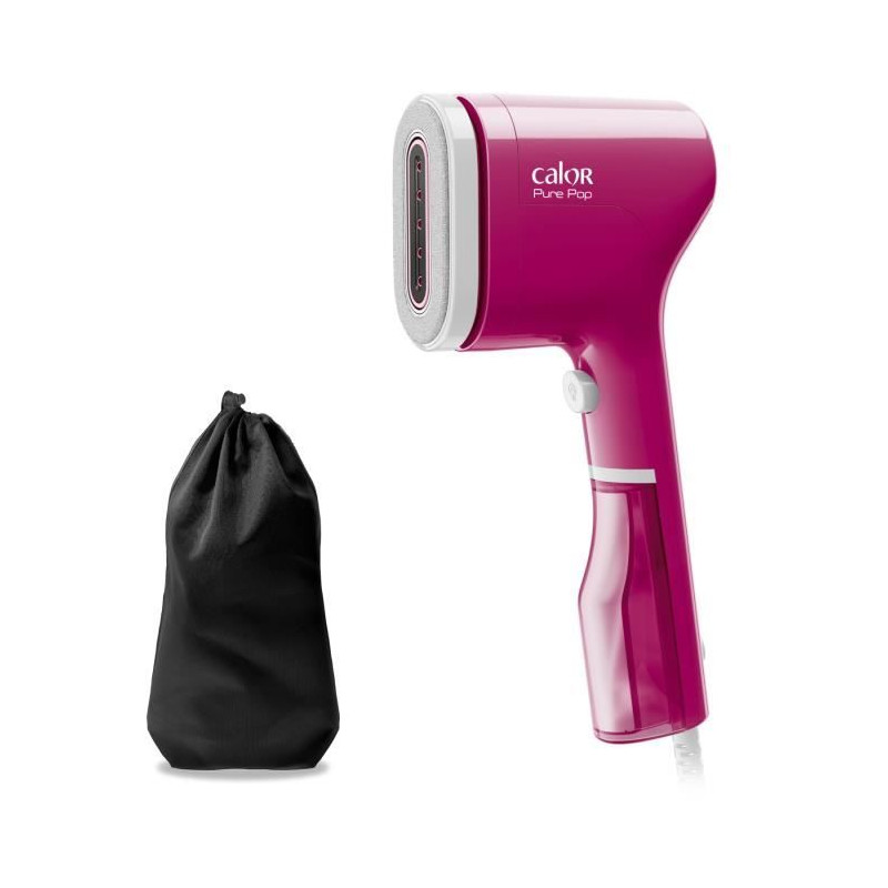 CALOR Pure POP Défroisseur vapeur, Débit 20 g/min, Réservoir 70 ml, Pret en 15 sec, Autonomie 4 min, Défroisse et purifie DT