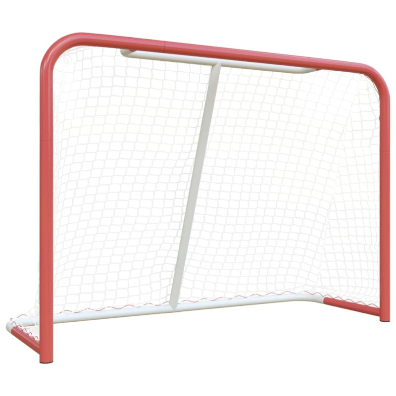 But de hockey avec filet rouge et blanc 153x60x118 cm 