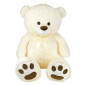 Ours Creme en Peluche avec Noeud +/- 100 cm - PLANET PLUCH - Grand ours creme de 1 metre, irrésistiblement doux.