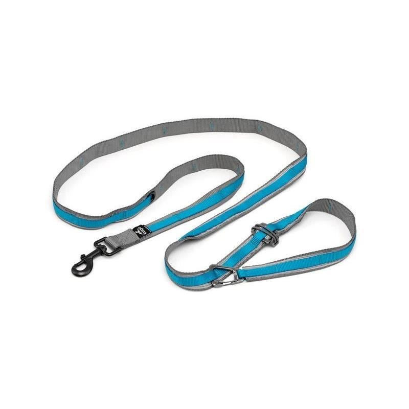 Laisse mains libres - KURGO - QUANTUM - 6 positions - 120 a 180 cm - Bleu