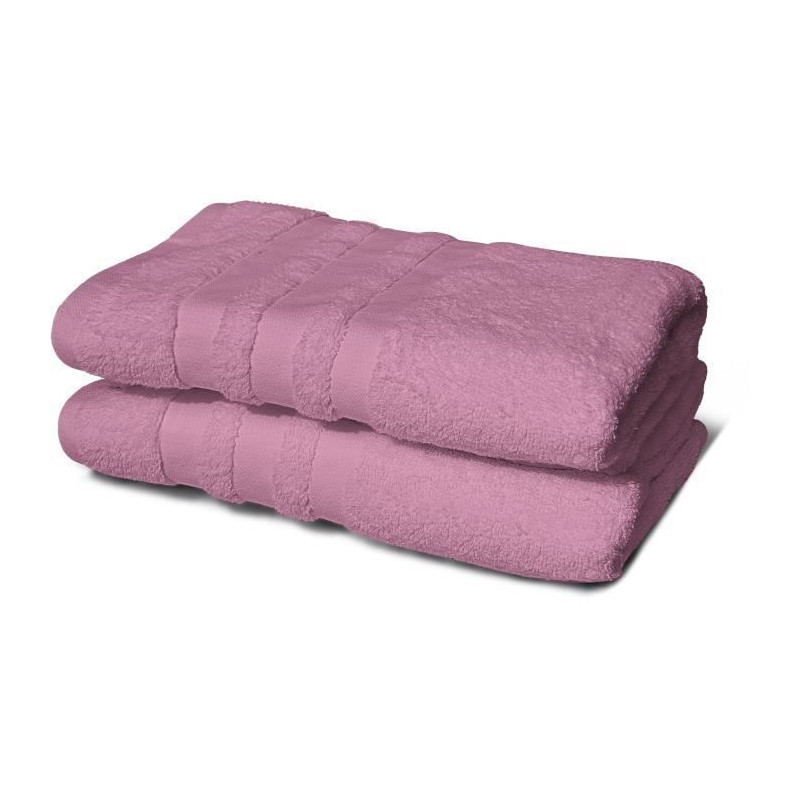 Lot de 2 serviettes - LOVELY HOME - 2 Draps de douche 70 x 140 cm - Rose