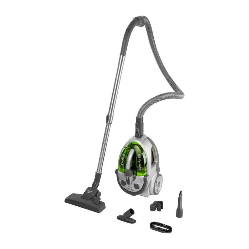 Aspirateur sans sac - SENCOR - SVC 730GR-EUE2 - Moteur ECO 800 W - 76 dBA - 1,5 L - Systeme Cyclone - Argent / Vert