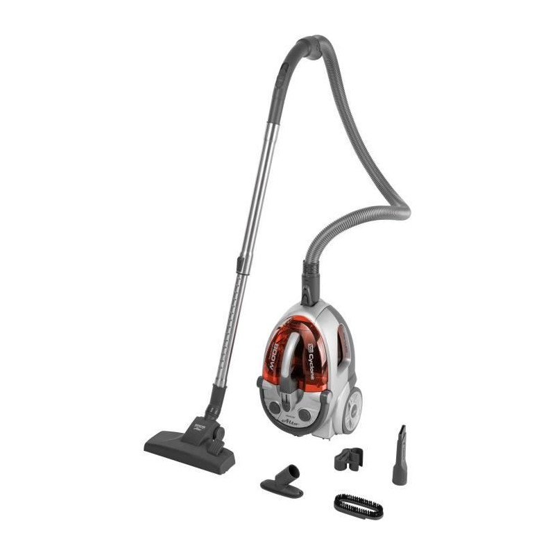 Aspirateur sans sac - SENCOR - SVC 730RD-EUE2 - Moteur ECO 800 W - 76 dBA - 1,5 L - Systeme Cyclone - Argent / Rouge