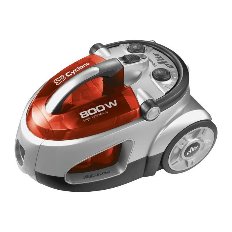 Aspirateur sans sac - SENCOR - SVC 730RD-EUE2 - Moteur ECO 800 W - 76 dBA - 1,5 L - Systeme Cyclone - Argent / Rouge