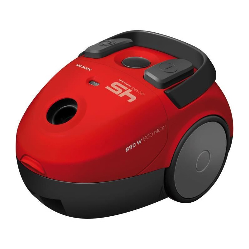 Aspirateur traîneau avec sac - SENCOR - SVC 45RD-EUE3 - Moteur ECO 850 W - 79 dBA - 1,5 L - Rouge