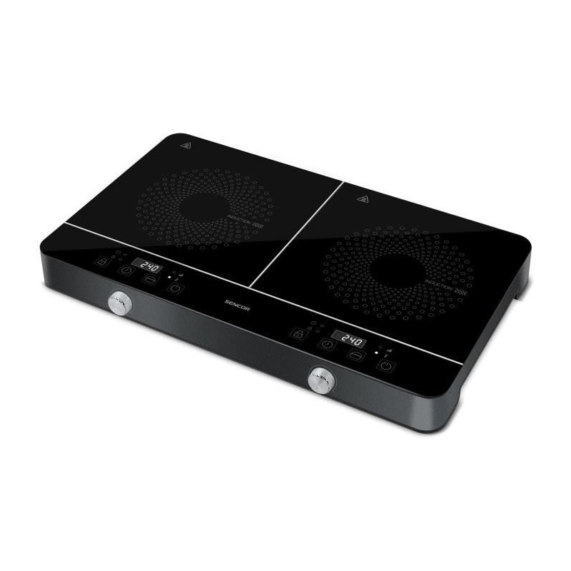 Plaque de cuisson a double induction - SENCOR - SCP 4201GY - 3500 W - 2 foyers - Ecran LCD - Gris