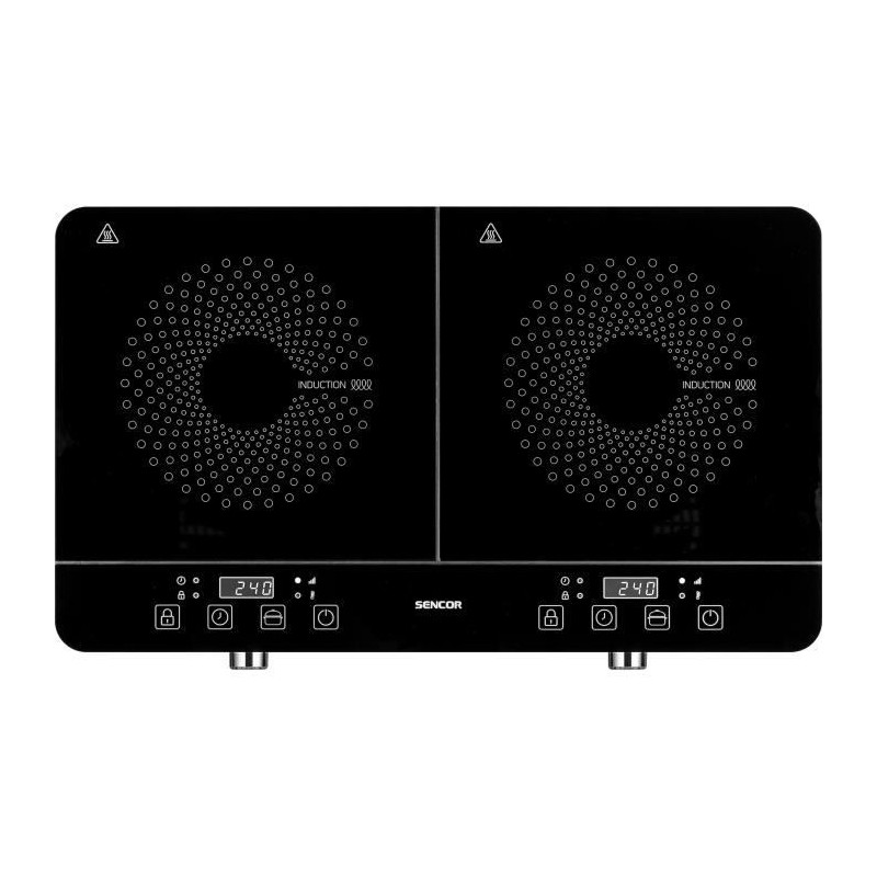 Plaque de cuisson a double induction - SENCOR - SCP 4201GY - 3500 W - 2 foyers - Ecran LCD - Gris