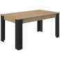 Table extensible - GAMI - TRUST - Chene / Noir - 8 personnes - 90 x 160 x 77 cm