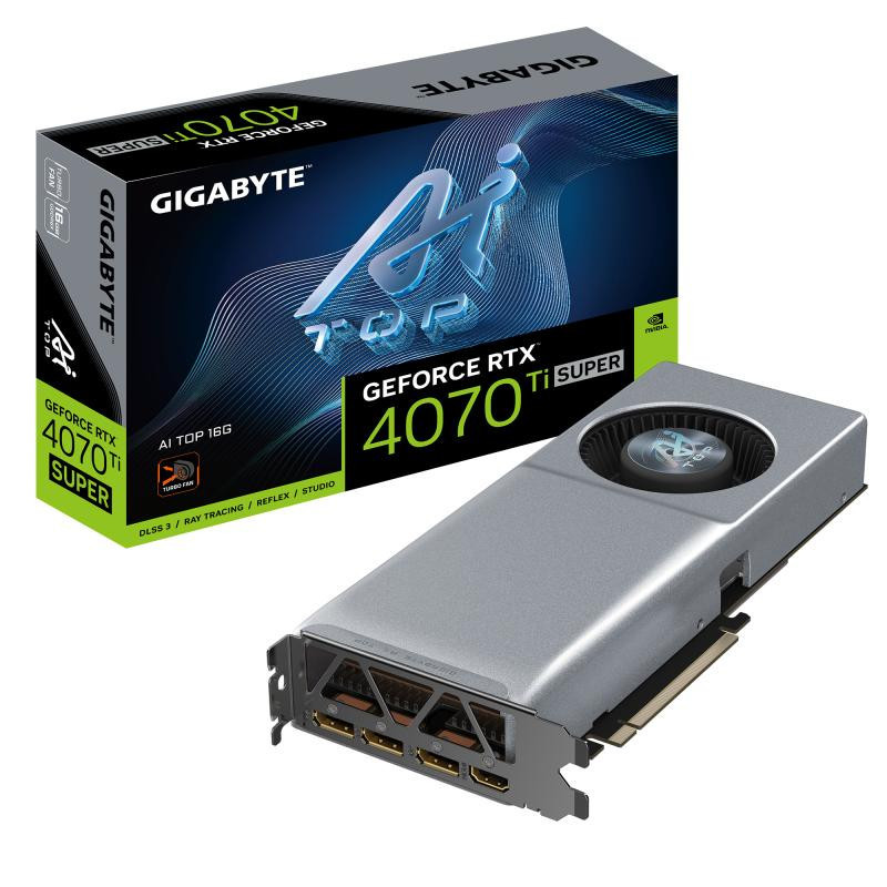 GIGABYTE GeForce RTX 4070 Ti SUPER AI TOP 16G Carte Graphique 16GB GDDR6X, 256bit, PCI E 4.0, 2610MHz Core Clock, 3 x DisplayPo