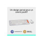 Ensemble clavier et souris Logitech Logitech POP ICON COMBO, ensemble clavier et souris Bluetooth, frappe confortable Blanc