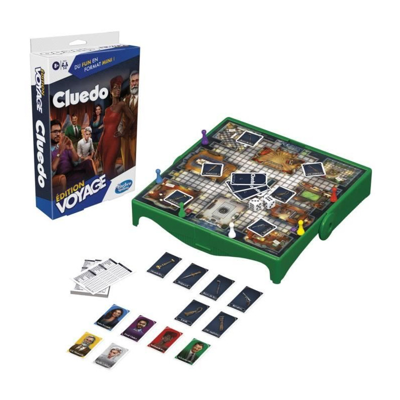 Cluedo Voyage, jeu de société de voyage pour 3 a 6 joueurs, jeu de voyage, Des 8 ans, Hasbro Gaming