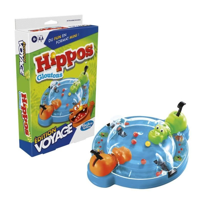 Hippos gloutons Voyage, jeu de société de voyage pour 2 joueurs, des 4 ans, Hasbro Gaming