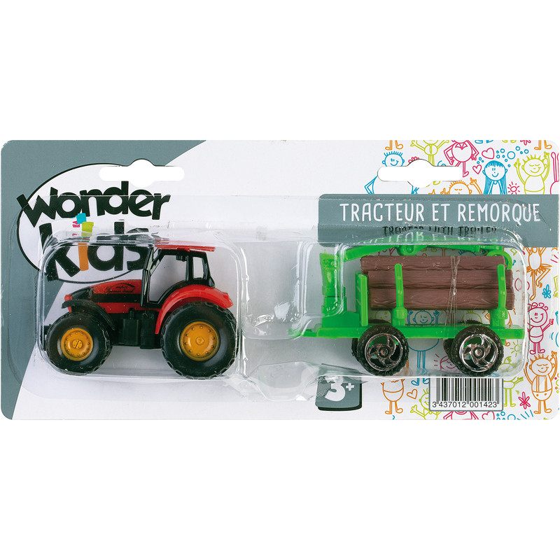 TRACTEUR METAL + REMORQUE ASSORTIMENT WONDERKIDS 0910I077