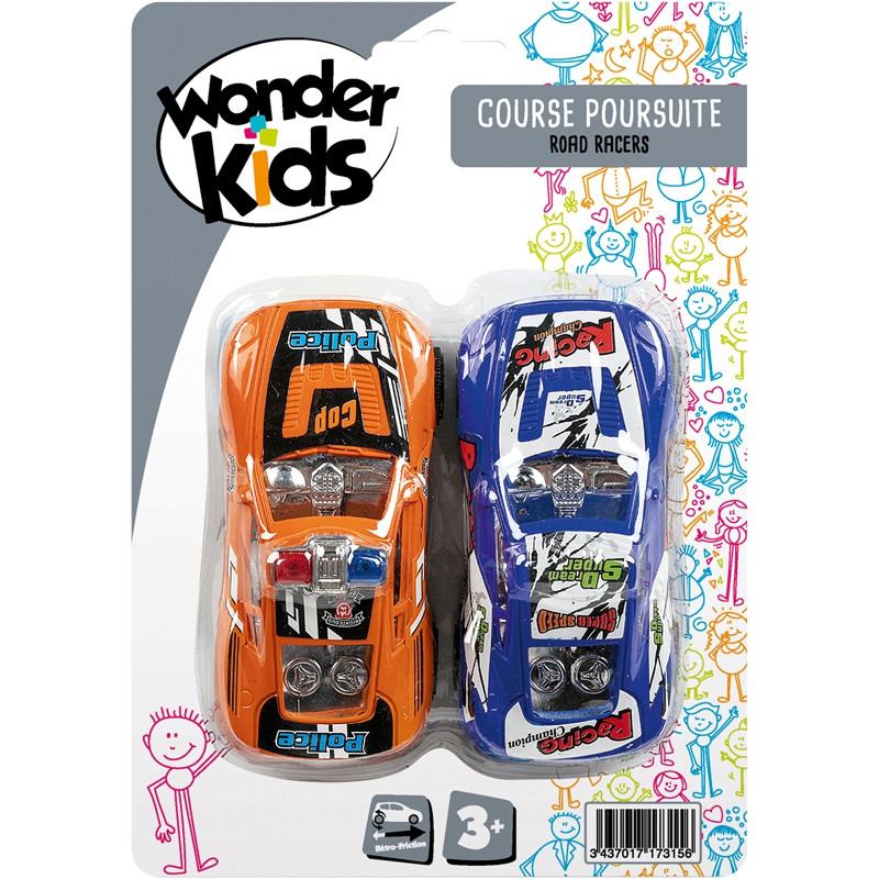 2 AUTOS POURSUITE 10CM RF ASSORTIMENT WONDERKIDS HKT717315