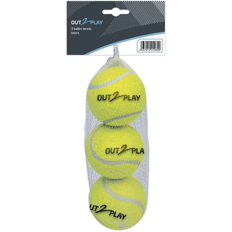 FIL 3 BALLES TENNIS LOISIR O2P OUT2PLAY TWX005N*NEW