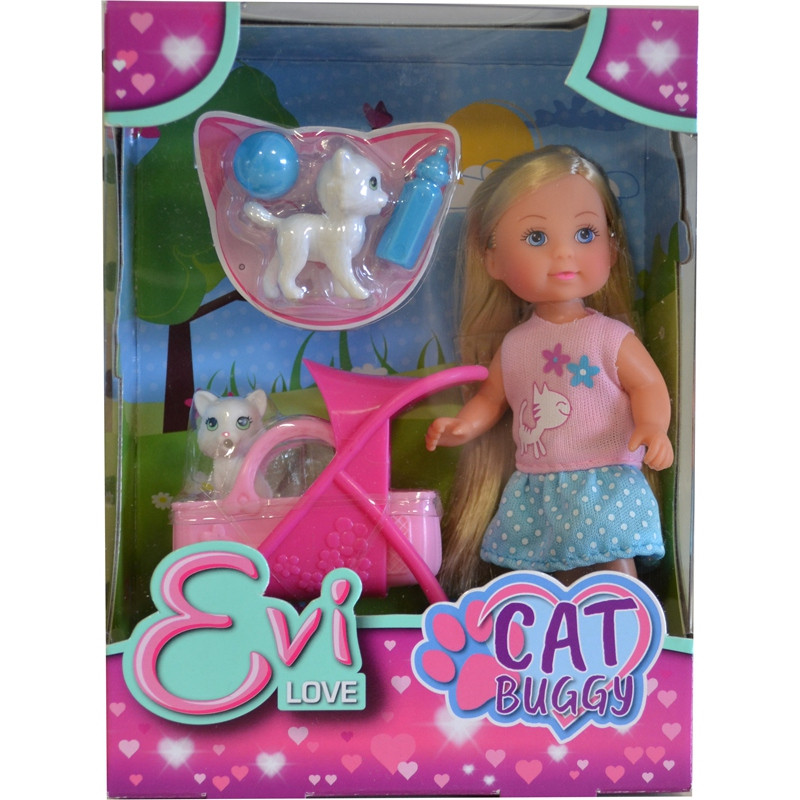 EVI 12CM POUSSETTE + 2 CHATS Smoby 105733348