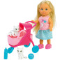 EVI 12CM POUSSETTE + 2 CHATS Smoby 105733348