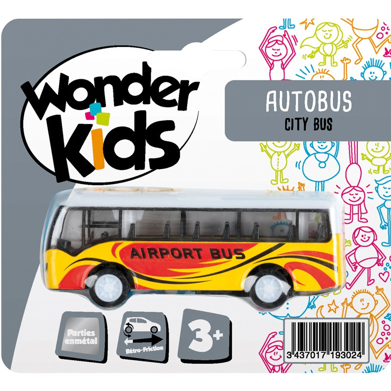 AUTOBUS 9CM METAL RF ASSORTIMENT WONDERKIDS DS865