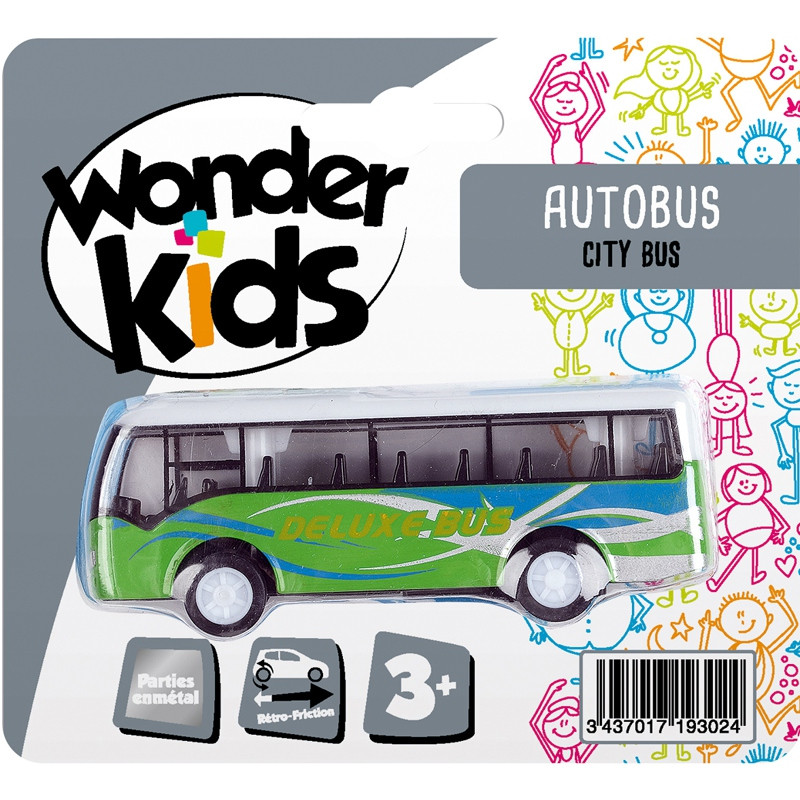 AUTOBUS 9CM METAL RF ASSORTIMENT WONDERKIDS DS865