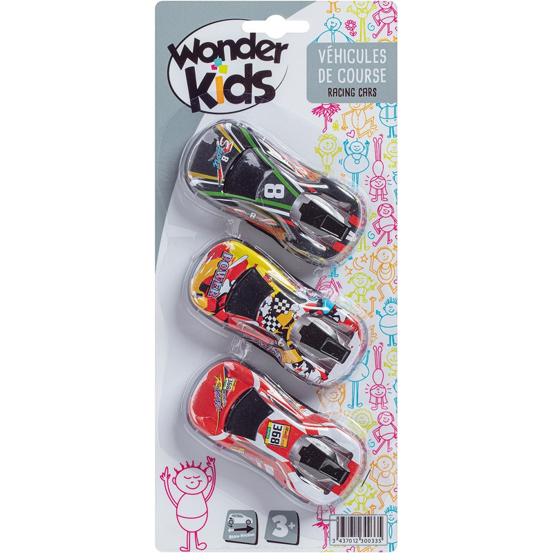 3 VEH DE COURSE RF ASSORTIMENT WONDERKIDS ABC 990201