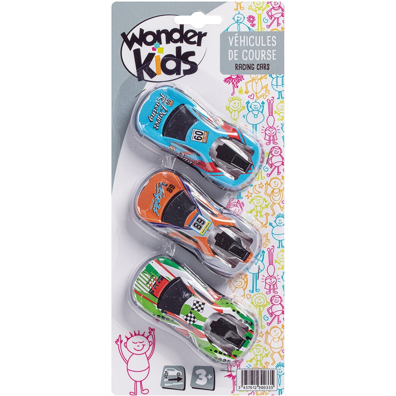 3 VEH DE COURSE RF ASSORTIMENT WONDERKIDS ABC 990201