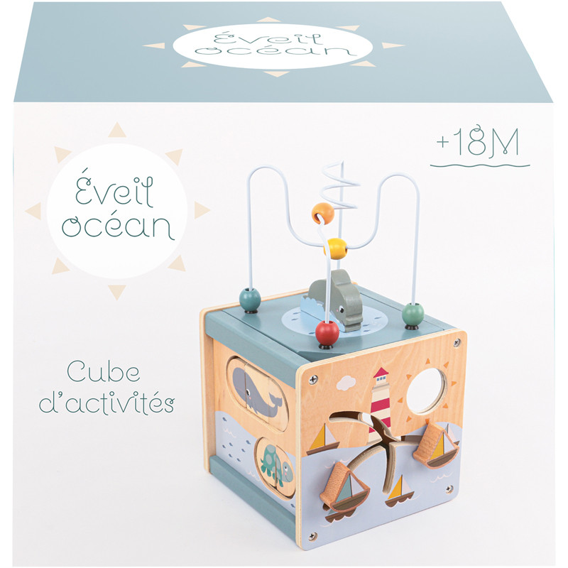 CUBE BOIS ACTIVITES OCEAN 18CM KABI 0151