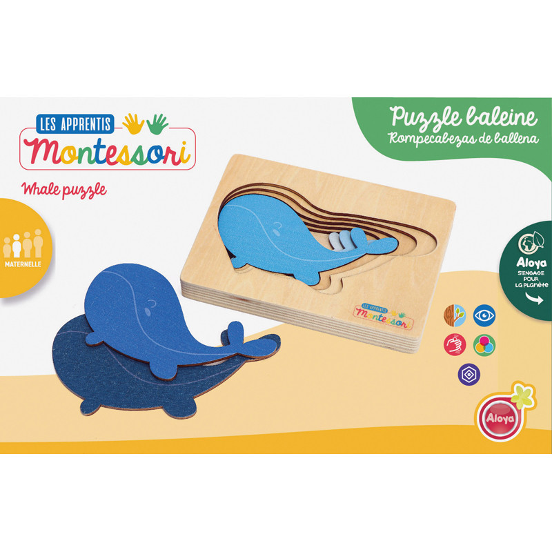 PUZZLE BALEINE 5 NIVEAUX BOIS ALOYA 0124 C