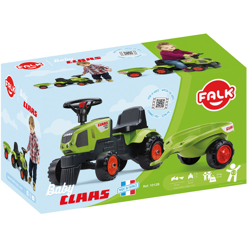 BABY TRACTEUR CLAAS+REMORQUE FALQUET & CIE FAT1012B