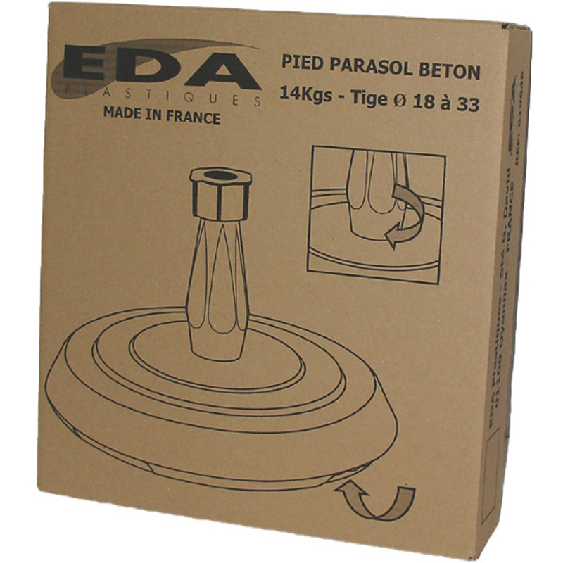 PIED PARASOL 14KG NOIR BETON EDA PLASTIQUES DAD19646 G.GF