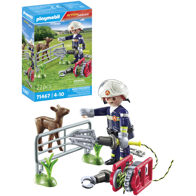 POMPIER AVEC FAON A SAUVER PLAYMOBIL PLL71467