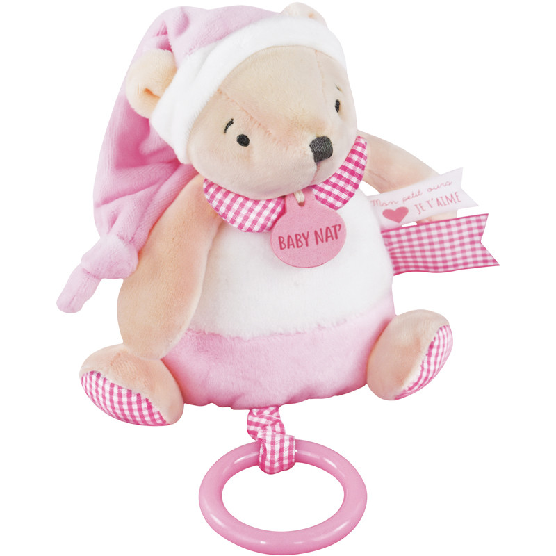 BTE MUSIQUE OURSON ROSE BABY NAT BATBN0719