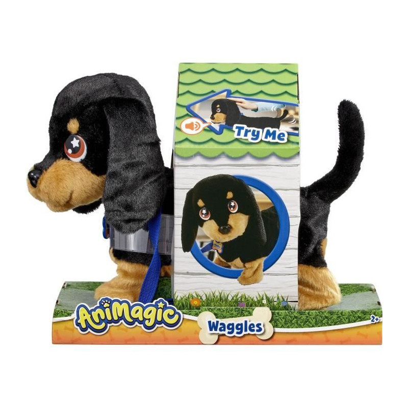 Jouets interactifs - GOLIATH - Waggles en Balade - Peluche teckel a fonction! Des 3 ans