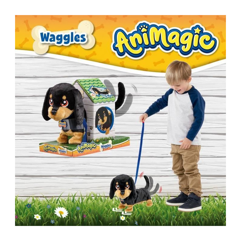 Jouets interactifs - GOLIATH - Waggles en Balade - Peluche teckel a fonction! Des 3 ans