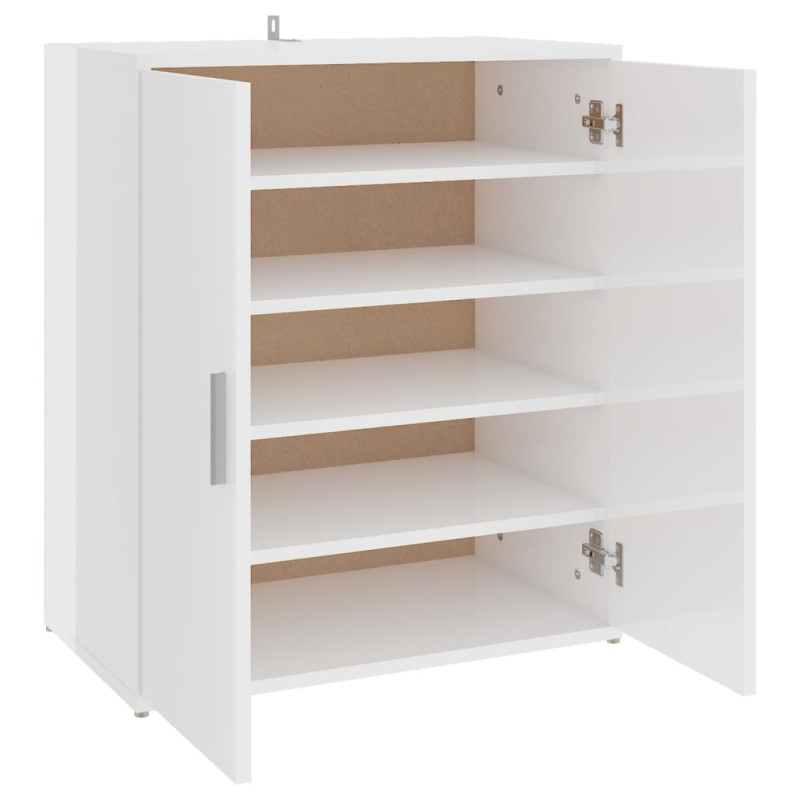 Armoire à chaussures Blanc brillant 60x35x70 cm Bois ingénierie