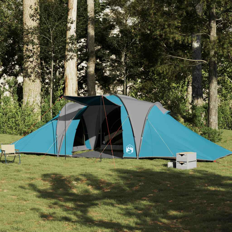 Tente familiale à dôme 6 personnes bleu imperméable